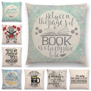 Kussen /decoratieve tijd om boeken te lezen Sofa Case Decoratieve letters Cover Serie Series Cover /Decorative /Decorat