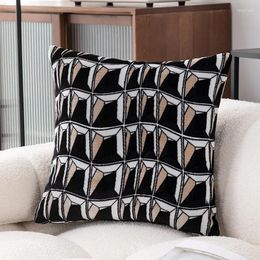 Design de conception d'oreiller couvercle en velours à troupeaux de luxe 45x45 cm de haute qualité épais pour le canapé de salon