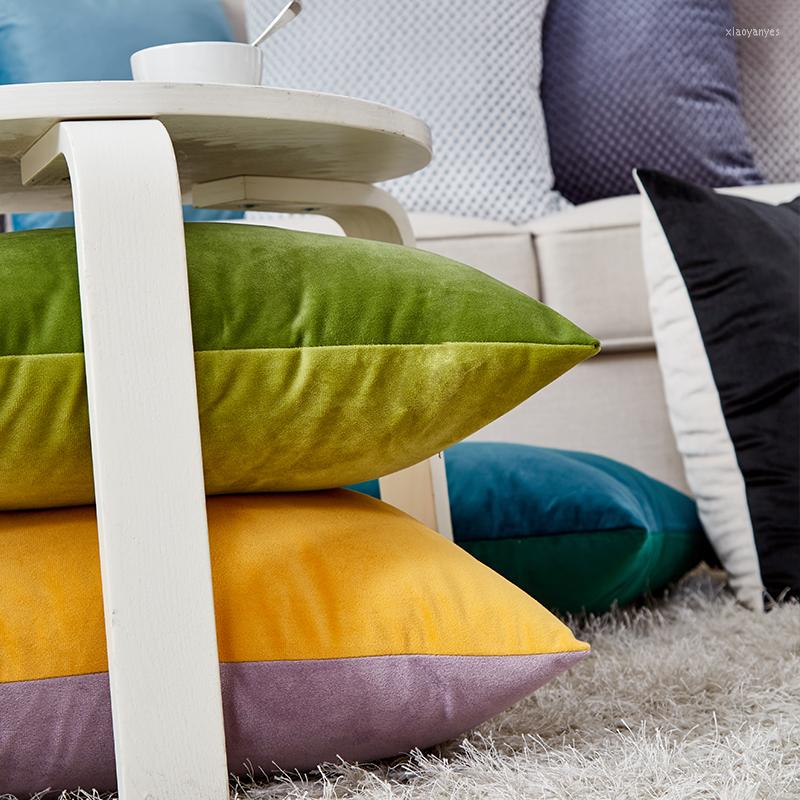 kohls throw pillows DIY Velvet Cover Double Colors For Living Room Sofa 45 Customized S Home Nordic Housse De Coussin