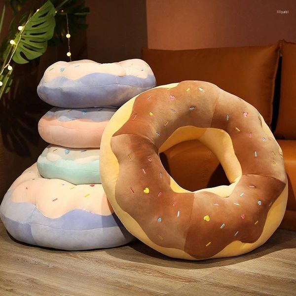 Almohada de donas asiento de sofá piso de chocolate lindo kawaii habitante juguetes para niños almohadas decoración de dormitorio