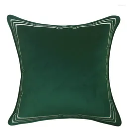Pillow Dunxdeco Christmas Green Velvet Cover Decorative Case Cojines Square Silver Brodery Canapé Chaise DÉCOR