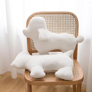 Kussen dunxdeco gezellige ivoor witte puppy teddy fleece hondenvorm decoratief liefde cadeau zacht chic warm cojines decor