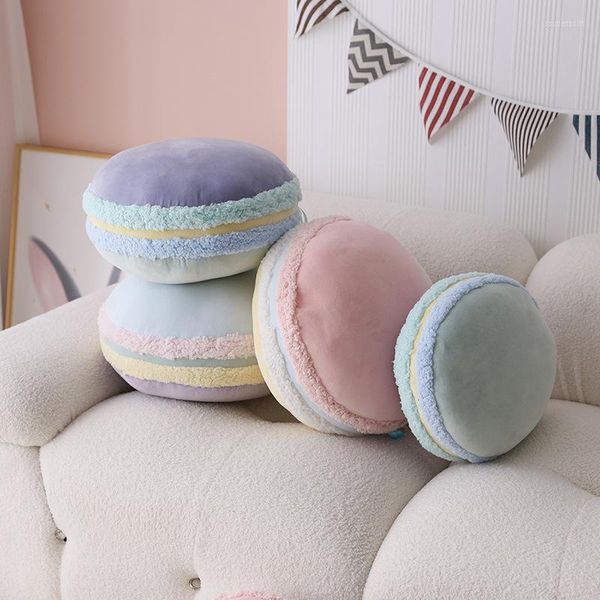 Oreiller DUNXDECO macaron confortable rond décoratif amour présent doux velours Chic Dessert chaud maison canapé voiture décoration cadeau