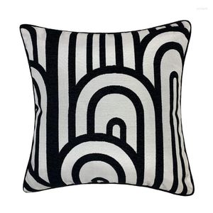 Almohada DUNXDECO arte moderno Retro blanco negro geométrico cuadrado caso sofá silla cama Cojines decorativos decoración de la habitación