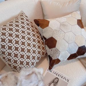 DUNXDECO – housse de canapé rétro marron, taie d'oreiller décorative, Simple, Vintage, classique, géométrique, Jacquard, coussin de chaise