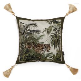 Kussen dunxdeco retro cover decoratieve kast vintage luxe dierencollectie jungle luipaard print bank beddening coussin