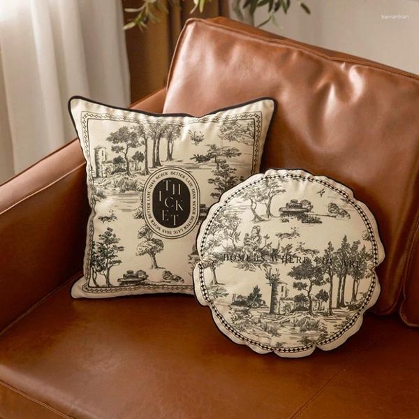 Almohada dunxdeco retro pintura europea portada escena clásica arte decorativo decorativo silla de sofá casa ropa de cama