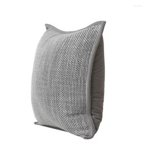 Oreiller DUNXDECO Simple gris Collection couverture étui décoratif moderne luxe lin mélange tissu canapé chaise literie Coussin