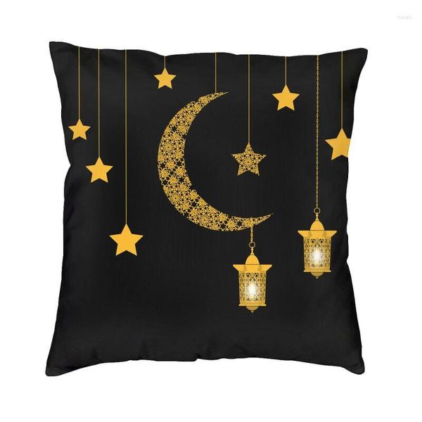 Oreiller Eid Mubarak Ramadan couverture impression 3D musulman islamique carré jeter étui pour salon Cool taie d'oreiller décoration