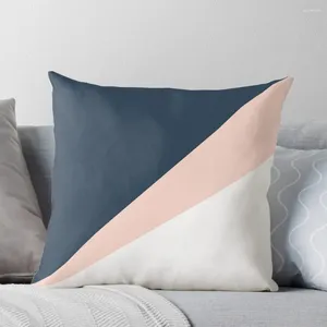 Oreiller élégant blush rose marine bleu triangles géométriques lancez des fournitures de Noël décoratives pour canapé de luxe