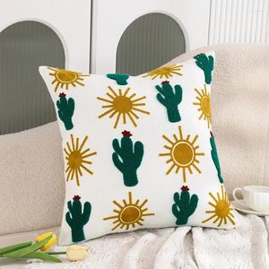 Oreiller Broidered Case Cactus Cactus Dandelion Palm Palm Coton Colon pour la décoration de la maison 45x45cm salon