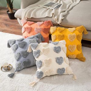 Kussen borduurwerk decoratieve hoes kwastjes bohemia Nordic Pillowcase home decor sofa kwastje hart handgemaakt