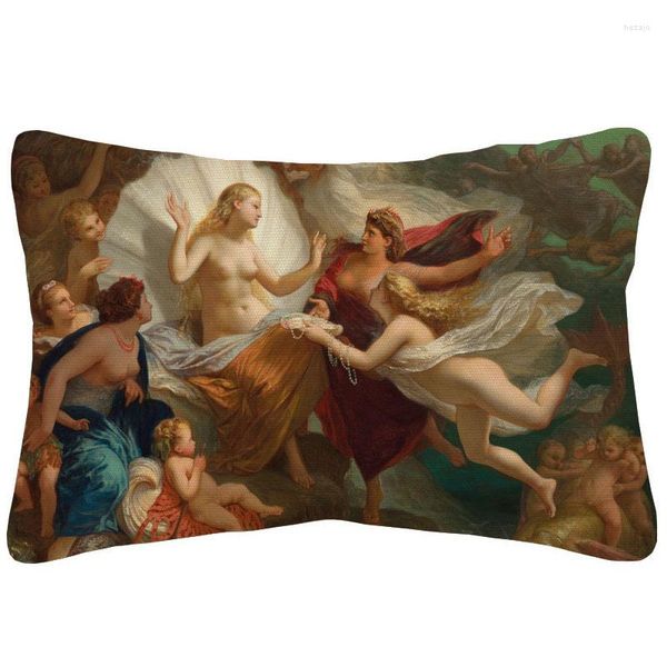 Oreiller peintures à l'huile européennes la naissance de la beauté allégorie printemps Portraits couverture oreillers décoratifs pour canapé