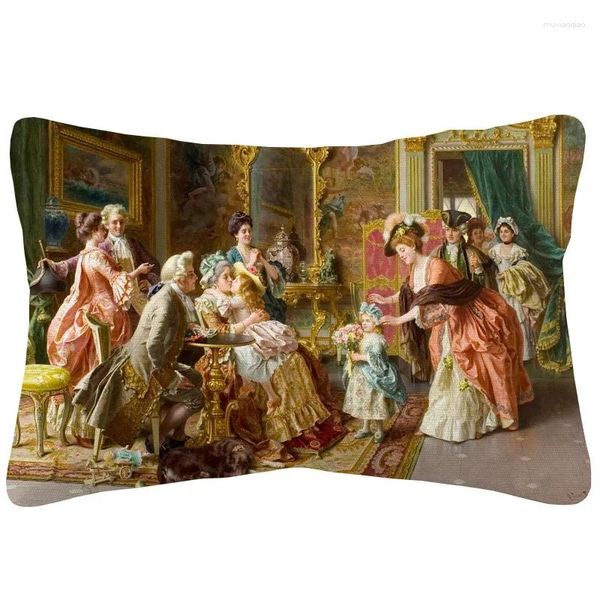 Oreiller cour royale européenne victorienne femme dame beauté Portrait couverture Vintage rétro oreillers décoratifs pour canapé