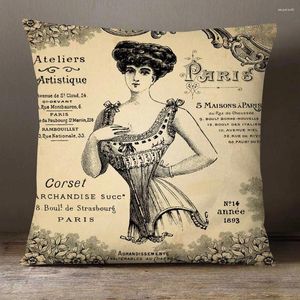 Oreiller Style gothique Vintage européen couvre Paris oiseau dame fille décoratif canapé taie d'oreiller