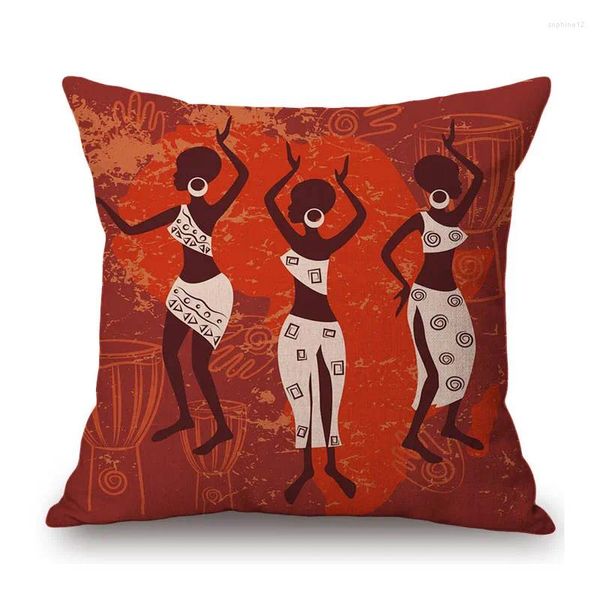 Almohada exótica pintura al óleo africana decoración acogedora de la casa del hogar