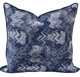 Kussen Fashion Blue Geometric Decorative Thurg Pillow/Almofadas Case 45 50 European Vintage Design Cover Home Decorating