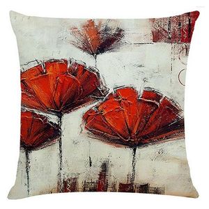 Housse de coussin à la mode, taie d'oreiller avec fermeture éclair cachée, couture fine, fleur, forme carrée 45x45, étui imprimé