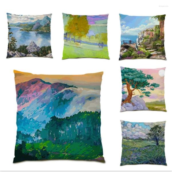 Pillow Decoration Fashion Decoration Home Cas décoratifs Velvet Tissu salon Polyester Linet Art Course d'oreiller E0151