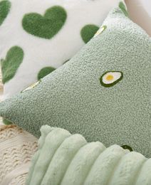 Pillow Fashion Design Avocado Heart Green Pillow / ALMOFADAS CAS SEAT MODERNE COUVERTURE BACK 30X50 45 50 Jet décoratif