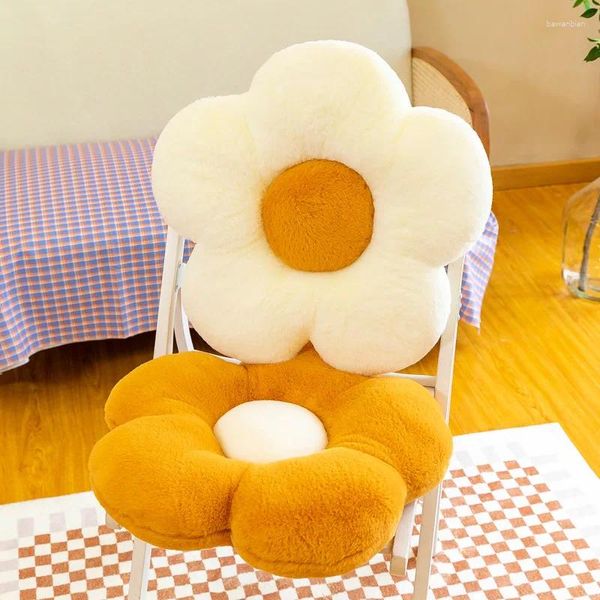 Almohada Moda Flor Forma circular Paño con siesta suave Oficina Aula Silla Sofá Dormitorio Piso Invierno Grueso