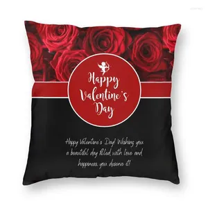 Pillow Fashion Happy Valentines Day souhaite vœux Cover Home Decorative 3D Double côté roses imprimées pour la voiture