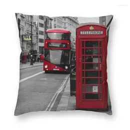 Pillow Fashion London Booth Phone Buss Red Buss Throw Case Home Decorative Custom British Cover 40x40 Phew Shows pour canapé