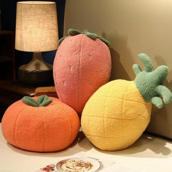 Almohada Moda Felpa Color Brillante Forma De Fruta Delicado Toque Tiro Decorativo