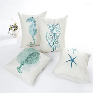 Almohada Fashion Simple Mediterráneo anime lino de lino y cubierta oceánica