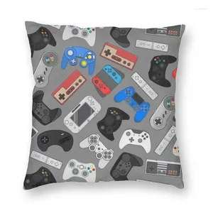 Le contrôleur de jeu vidéo de mode de mode oreiller couvre la nostalgie douce Geek Gaming Gamer Gamer pour canapé-cileur de taies d'oreiller