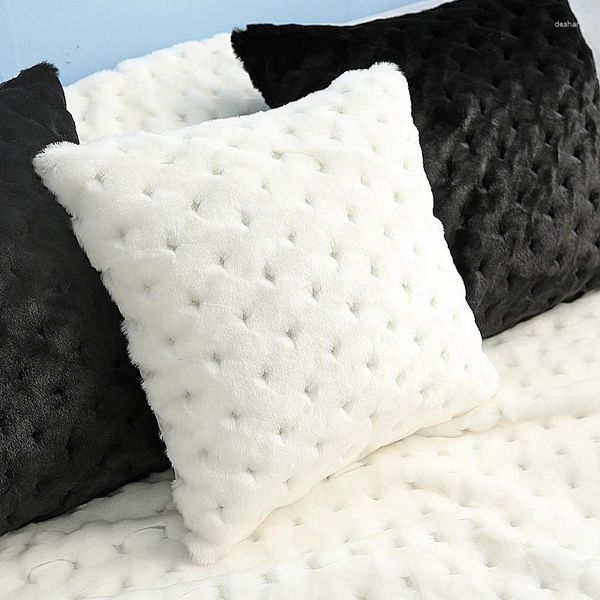 Almohada de almohada de pelaje de piel decoración de la decoración del jardín al aire libre para el dormitorio decorativo de sofá 45 45 cm