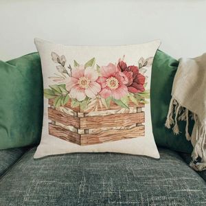 Funda festiva de almohada, funda de bota de flores de huevo de Pascua, decoración navideña reutilizable para sofá, dormitorio, Festival cuadrado