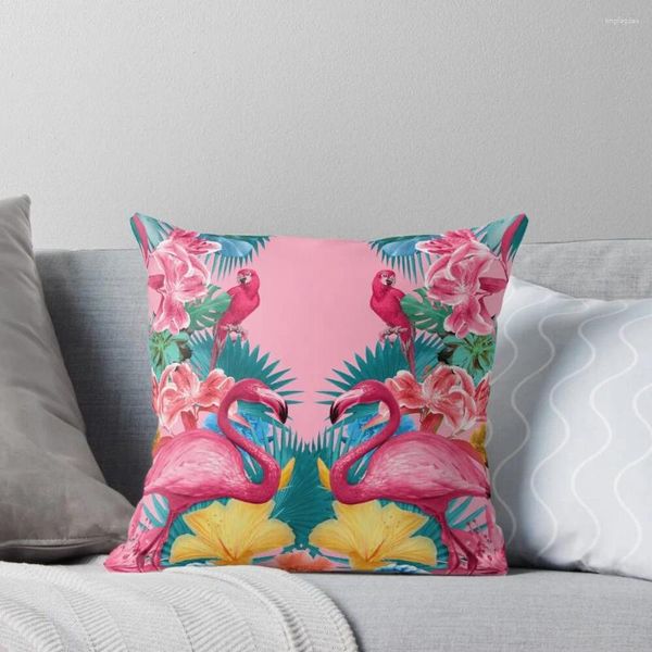 Oreiller Flamingo et Tropical Garden Throw