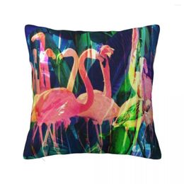 Almohada Flamingo danza lanzamiento de canciones navideñas para s portadas bordadas fundas de almohadas sofá