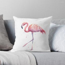 Oreiller Flamingo Aquarelle Peinture Jeter Décoratif S Pour Salon Cas