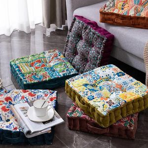 Planche d'oreiller épaississe de siège carré de fenêtre de tissu imprimé tatami tatami couvercles canapé futon pour le salon