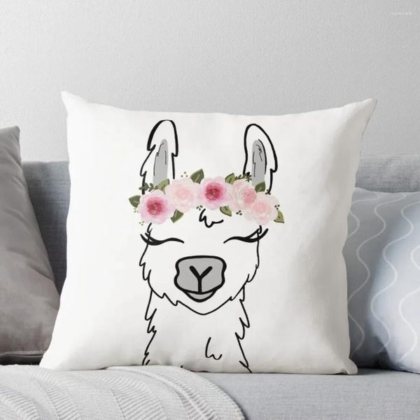 Oreiller couronne florale lama jeter S pour canapé oreillers décor maison