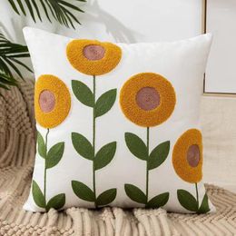 Kussen Bloemenpatroon Case Vlas Covers Zachte Huid Ademend Beide zijden Afdrukken Onzichtbare Rits Home Sofa Decor