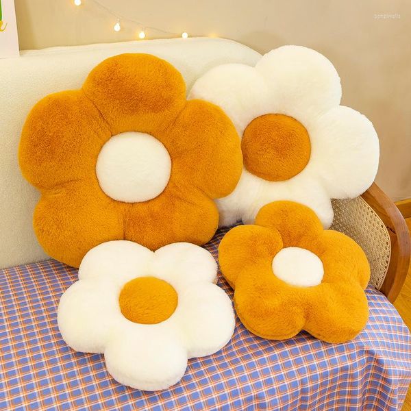 Oreiller fleur tapis de sol oreillers siège bureau chaise de bureau mignon doux confortable filles enfants décor maison chambre tournesol