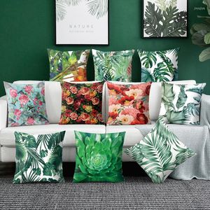 Kussenbloemplant word cover tropical blad knuffel kussensloop voor sofa vloer home decor kussenslip