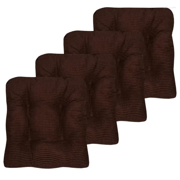 Pillow Fluffy Memory Foam Cojín antideslizante para silla, paquete de 4, color chocolate