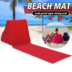 Kussen opvouwbare zachte opblaasbaar strandmat PVC Flocking Triangle Stoelstoel Lucht Leisure Lounger Camping Travel Backstest