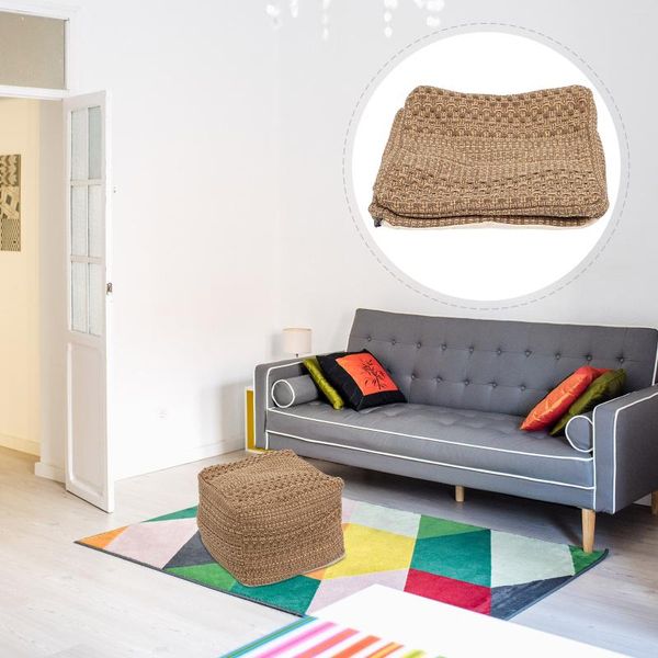 Poot-tas d'oreiller confortable lin coton tapis décoratif siège carrés de méditation chaise rangement ottoman