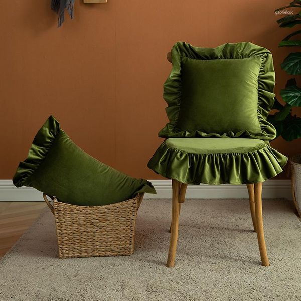 Housse de décoration de canapé de chaise de cas de couleur unie de style français d'oreiller