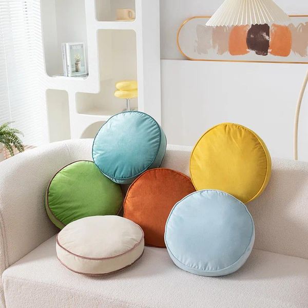 Oreiller de couleur macaron fraîche rond nordique simple style soft confort