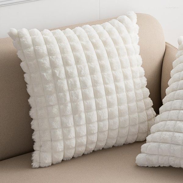 Funda acogedora de piel de almohada 30x50cm 45x45cm Diseño de patrón decorativo para sofá Sala de estar Decoración para el hogar Funda de almohada suave