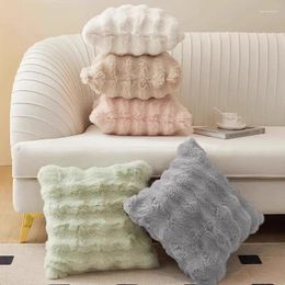 Étui en peluche pour la fourrure d'oreiller pour le canapé couleur de couleur unie super douceur tai-oreiller décoration de la maison de luxe litière de luxe