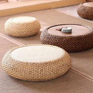 Kussen futon tatami mat rattan geweven huis zittende pier thee -thee -meditatie spelen verdikte ronde aanbidding geknield pu