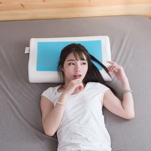 Almohada Gel Memoria fresca Rebote lento Algodón Mariposa Forma de onda Cuello Hogar Viaje ortopédico para dormir en el dormitorio