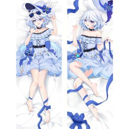 Kussen Genshin Furina anime karakter kussenkussencase dubbele zijde bedrukte dakimakura focalors knuffelende lichaam kussensloop kussen kussen